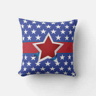 Red White och Blue Patriotic Star Mönster Kudde