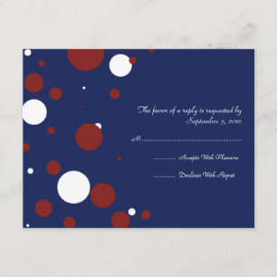 Red, White och Blue Polka Dot Bröllop OSA Kort