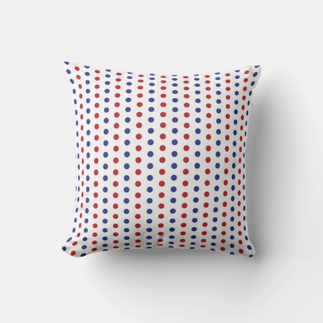 Red White och Blue Polka Dot Dekorativ kudde (Framsida)