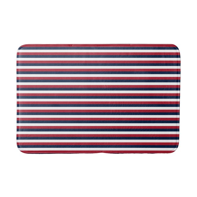 Red, White och Blue Rand Bath Mat Badrumsmatta (Framsidan)
