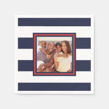 Red, White och Blue Rand Mönster med Photo