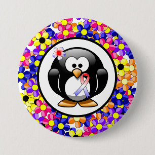Red, White och Blue Ribbon Penguin Knapp