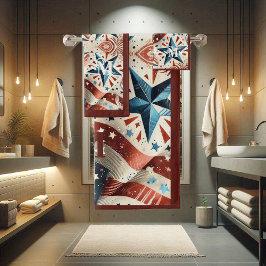 Red White och Blue Shining Stars & Rand Monogram