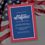 Red White och Blue Simple Elegant Pension Party Inbjudningar<br><div class="desc">En klassisk inbjudan från pension-partiet som är både enkel och elegant, den här designen användor en distinktiv typografi för att stava ut ord-Pension-paret med enkel sans serif-typ ansikte. Det röda, vita och blå färg är de i USA:s Flagga som skapar detta som ett underbart val för amerikanska federala anställda eller...</div>