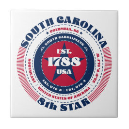 Red, White och Blue South Carolina Ceramic Tile Kakelplatta