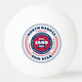 Red, White och Blue South Dakota Circle Pingisboll