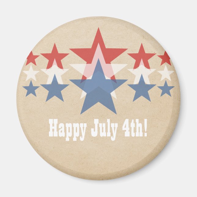 Red, White och Blue Star Cascade Magnet (Framsidan)