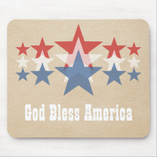 Red, White och Blue Star Cascade Mousepad Musmatta