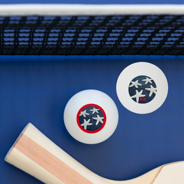 Red White och Blue Starfish Nautical USA Pingisboll (Skapare uppladdad)