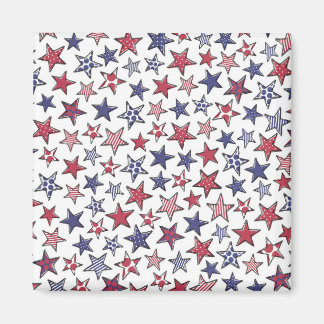 Red White och Blue Stars America Patriotic  Magnet