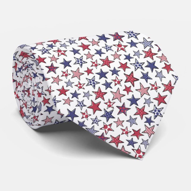 Red White och Blue Stars America Patriotic   Slips (Rullad)