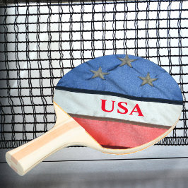 Red White och Blue Stars och stripes American Flag Pingisracket