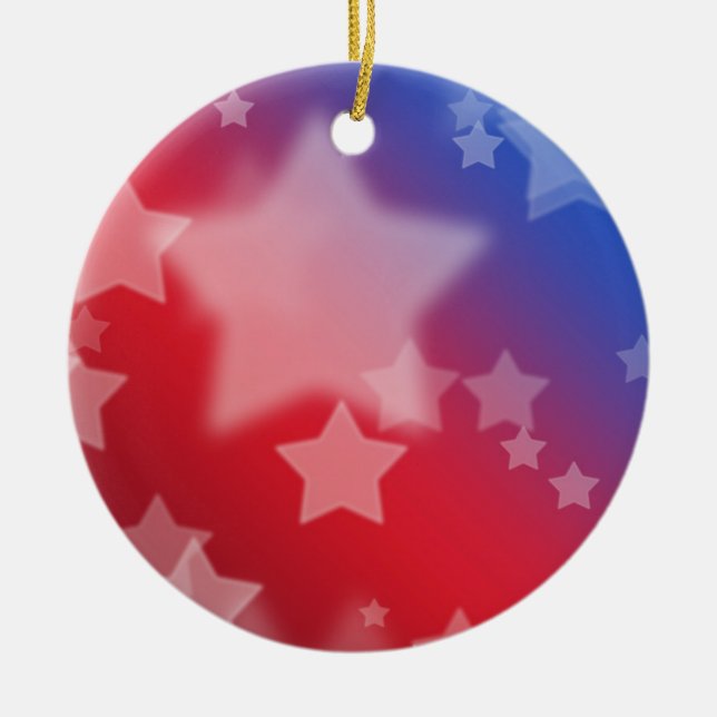Red White och Blue Stars Ornament (Framsidan)