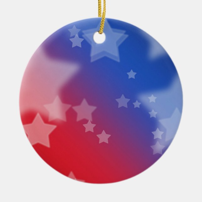 Red White och Blue Stars Ornament (Framsidan)