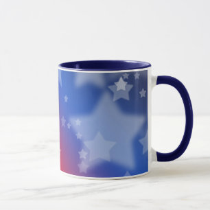 Red White och Blue Stars Patriotic Ceramic Mugg