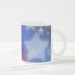 Red White och Blue Stars Patriotic Frosted Mugg