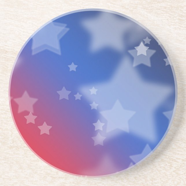 Red White och Blue Stars Sandstone Underlägg Sandsten (Framsidan)