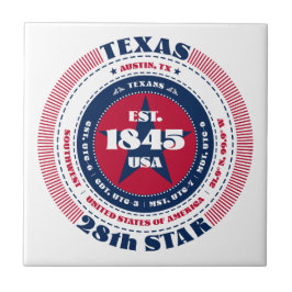 Red, White och Blue Texas Ceramic Tile Kakelplatta