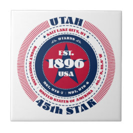 Red, White och Blue Utah Ceramic Tile Kakelplatta
