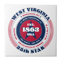 Red, White och Blue Väster Virginia Ceramic Tile