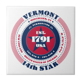 Red, White och Blue Vermont Ceramic Tile Kakelplatta