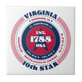 Red, White och Blue Virginia Ceramic Tile Kakelplatta