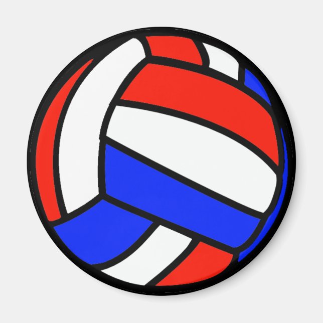 Red White och Blue Volleyball Magnet (Framsidan)