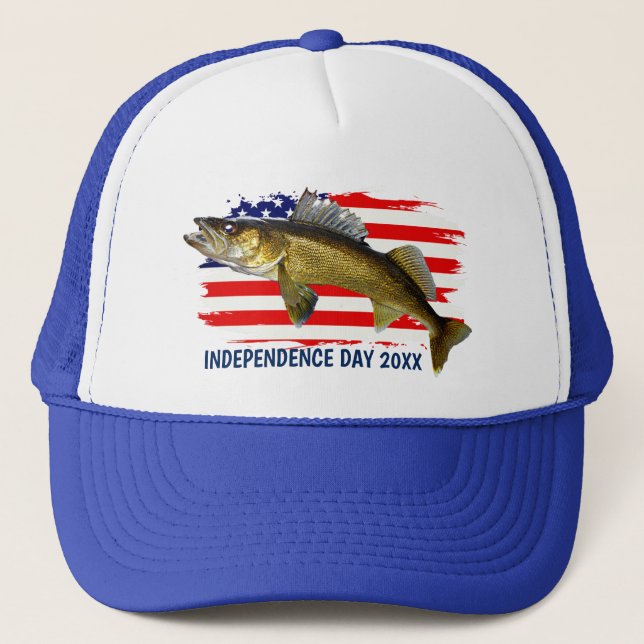 Red, White och Blue Walleye Pike   Keps (Framsida)
