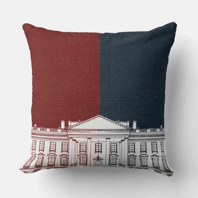 Red White och Blue Washington DC Whitehouse Kudde (Framsida)