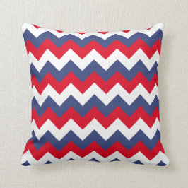 Red White och Blue Zigzag Kudde