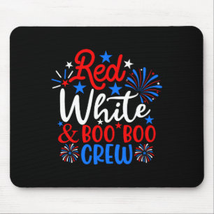 Red White och Boo Boo Crew 4:e juli sjuksköterska Musmatta