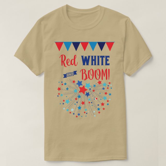 Red White och BOOM T Shirt (Design framsida)