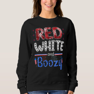 Red White och Boozy Lycklig USA Independence day J T Shirt