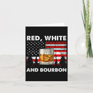Red White och Bourbon Patriotic American USA flagg Kort