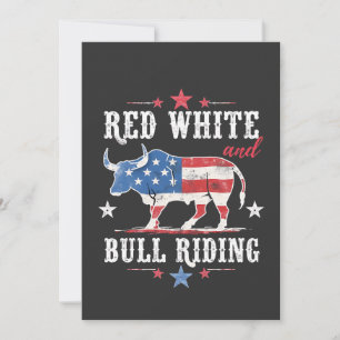 Red White och Bull Riding American Cowboys Inbjudningar