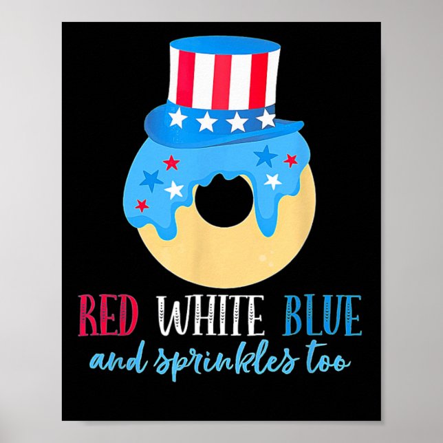 Red White och Donut 4:e juli Independence day A Poster (Framsidan)