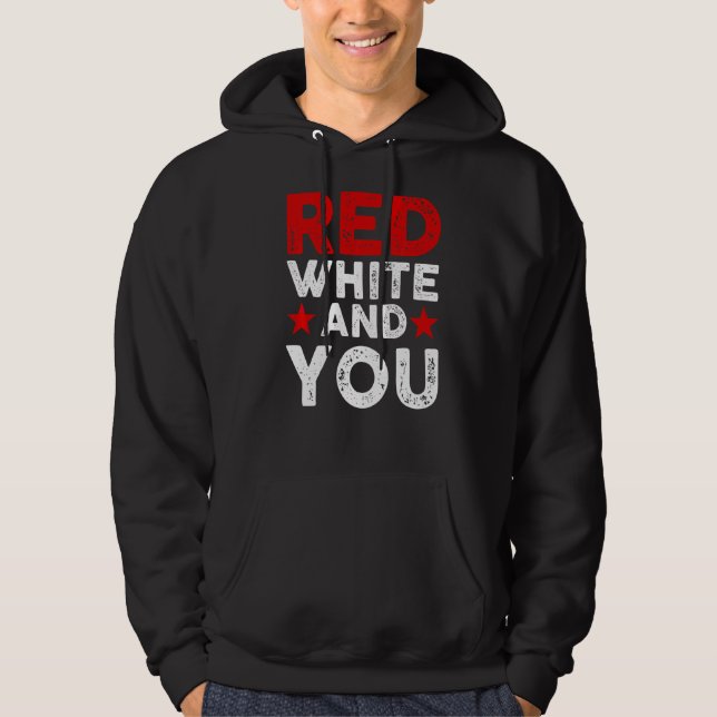 Red White och du Fjärde juli Hoodie (Framsida)