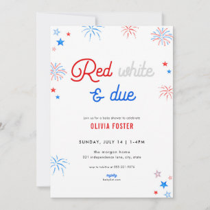 Red White och due 4:e juli-inbjudan till babyåkare Inbjudningar