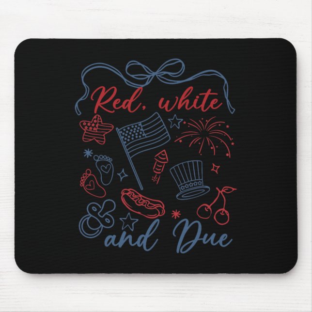 Red White och due 4th of juli Gravid Summer USA Musmatta (Framsidan)