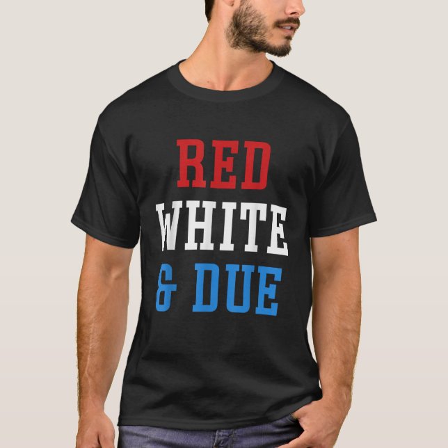 Red White och due 4th of Juli USA T Shirt (Framsida)