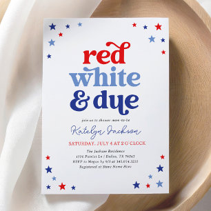 Red White och due 4th of June Baby Shower Inbjudningar