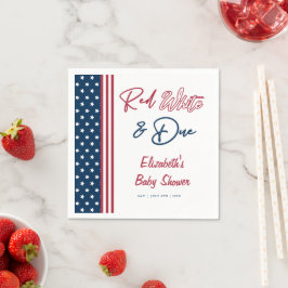 Red White och due 4th of June Baby Shower Pappersservett