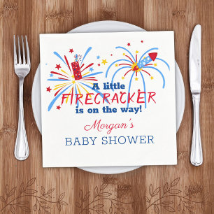 Red White och due 4th of June Baby Shower Pappersservett