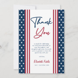 Red White och due 4th of June Baby Shower Tack Kort