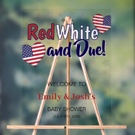 Red White och due 4th of June Baby Shower Welcome
