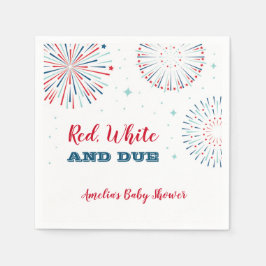 Red, White och due Baby Shower Napkin Pappersservett