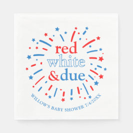 Red White och due Baby Shower Napkins Pappersservett
