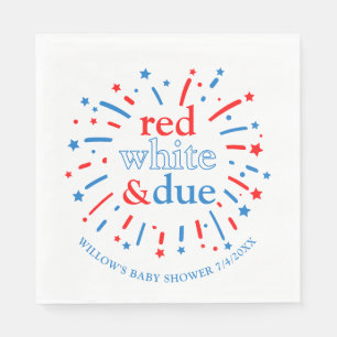 Red White och due Baby Shower Napkins Pappersservett