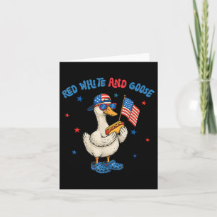 Red White och Goose Lung 4:e juli Patriotic US Kort