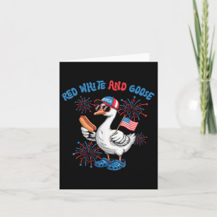 Red White och Goose Lung 4:e juli Patriotic US Kort